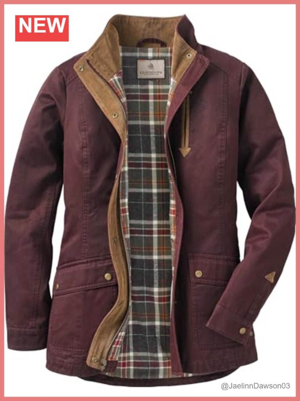 Waxed Cotton Flannel Lined Shirt Jacket Long Sleeve Corduroy Accents
